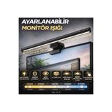 newnet Beyaz Kasa 50 CM Ayarlanabilir LED Monitör Işığı, Göz Korumalı Renk Sıcaklığı Ayarlı Alüminyum Monitör Lambası