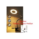 newnet Mandallı Akrobatik Led Çalışma Okuma Işığı Ayarlanabilir Işık 3 Renk Işıklı Masa & Gece Lambası