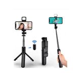 newnet S03 Siyah Bluetooth Kumandalı Tripod Beyaz Led Işıklı Katlanabilir Ayaklı 60CM Selfie Çubuğu