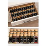 NEWNOW 12 Li Baharat Kavanozu, Köşeli Serpme Başlıklı Baharatlık, Bambu Kapaklı Etiketli 120 ml