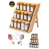 NEWNOW 15 Adet Baharat Kavanozu Ayaklı Baharat Standlı, Serpme Başlıklı Baharatlık, Etiketli 120 ml
