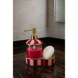 NEWNOW Modern Chic Cam Pastel Çizgili 2'li sabun ve sünger Seti Banyo & Mutfak