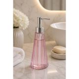 NEWNOW Prism Cam Sıvı Sabunluk 450 ML Krom Başlıklı Dekoratif Banyo ve Mutfak Sabun Dispenseri
