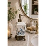 NEWNOW Royal Gold Porselen Sıvı Sabunluk Altın Desenli Lüks Banyo Sabun Dispenseri Dekoratif Banyo & Mutfak