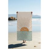 NEWORA Plaj Havlusu 160 x 80 cm (±5 Cm) Soyut Güneş Desenli Banyo, Sauna, Spor ve Seyahat Havlusu - Renkli - 80 x 160 cm