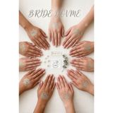 NEWPARİ BRIDE & Team Bride Gümüş Yaldız Baskılı Geçici Dövme (11 Adet) Bekarlığa Veda Partisi