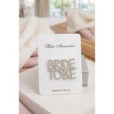 NEWPARİ "Bride To Be" Yazılı Zirkon Taşlı Lüks Gelin Tokası Gümüş Renk – Bekarlığa Veda & Kına Saç Aksesuarı