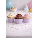 NEWPARİ Lila Makaron Renk Temalı Cupcake & Muffin Kek Kalıbı Fırında Dağılmaz (25'li adet)