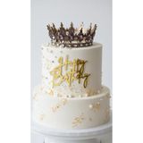 NEWPARİ Pasta Önü Yazısı Happy Birthday Gold Pleksi Yazı-Doğum Günü Süsü