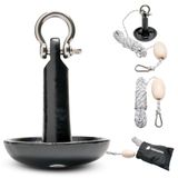 Newport Vessels Newport Premium 15 lb Mantar Çapa Kiti w/Çanta, Halat, Şamandıra ve Paslanmaz Donanım, Siyah