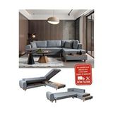 Newrun Home AYKA Köşe Takımı - 300 cm x 215 cm Çok Fonksiyonlu (sandikli Ve Yatakli) Gri