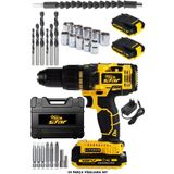 Newstar GÜÇLÜ DARBELİ 12v Metal Şanzıman Çift Akülü Bakır Sargı Şarjlı Matkap Akülü Vidalama