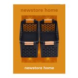 NEWSTORE HOME 4 Adet - Çok Amaçlı Plastik Tutacaklı Organizer Sepet - Dolap Içi & Çekmece Düzenleyici Sepet Siyah