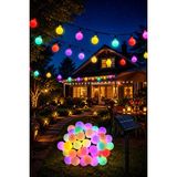 Newstore Home 50 LED 7 Metre Renkli Bahçe Lambası Güneş Enerjili Su Geçirmez Kolay Montaj