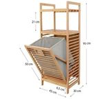 NEWSTORE HOME Bambu 2 Raflı Kirli çamaşır Sepeti Çok Amaçlı Banyo Düzenleyici Organizer Raf