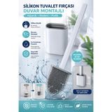 NEWSTORE HOME Beyaz Renk Silikon Tuvalet Fırçası | Bükülebilir Pratik Silikon Wc Klozet Fırçası