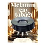 NEWSTORE HOME Mat Siyah Lüx Metal 6'lı Çay Tabağı