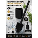 NEWSTORE HOME Silikon Banyo Tuvalet Klozet Temizleme Fırçası Ve Tutucu Set Siyah