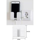 Newstore Home Yapıştırmalı Telefon Kumanda Tutucu Beyaz Mobil Şarj Priz Askısı Dayanıklı Yapı