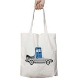 Newthumb Doctor Who Geleceğe Dönüş Iki Tarafı Kalıcı Baskılı Yıkanabilir Okul Plaj Omuz Bez Çantası