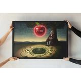 Newton Elma Çerçeveli Tablo Yerçekimi Yasası Sanat Tasarımı Bilim Tarihi Dekor 30X42 Cm