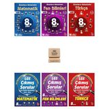 Newton LGS 8. Sınıf Matematik Fen ve Türkçe Denemeleri ve Çıkmış Sorular 6lı Set + Telefon Standı