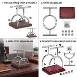 Newton Sarkaç Metal Denge Topları Masa Üstü Dekor Orta Boy | Çelik Toplar, Ahşap Tabanlı, Kolay Kurulum, Ofis Dekoru, Krom Metal Çerçeve
