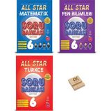 Newton Yayınları 6. Sınıf ALL STAR Matematik Fen ve Türkçe Soru Bankası 3lü Set+ Telefon Standı