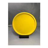 NEWTREND Züccaciye 30 Cm Mat Sarı Metal Yuvarlak Çay, kahve, pasta Servis Tepsisi Dekoratif sunum Tepsisi