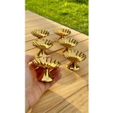 NEWTREND Züccaciye 6'lı İsritidye Huni Ayaklı Gold Kahve Yanı Lokumluk, makaronluk, şekerlik,sunum,kahve,ikramlık,