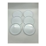NEWTREND Züccaciye 6'lı Metal Yuvarlak Çay, kahve, pasta Servis Tepsisi Dekoratif sunum Tepsisi Beyaz 24 cm