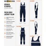 Newwork 16/12 Askılı Yazlık Iş Tulumu - Lacivert - 2XS