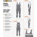 Newwork 16/12 Yazlık Askılı Gri Iş Tulumu - 3XL