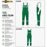 Newwork 16/12 Yazlık Askılı Iş Tulumu - Yeşil - 46