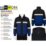 Newwork Harman Kumaş Kapitoneli (Gizli Kapüşonlu) Lacivert/siyah Iş Montu - XL