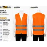 Newwork Turuncu Işçi Ikaz Yeleği Reflektörlü - Standart