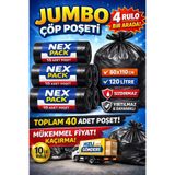 nex pack Endüstriyel Jumbo Boy Çöp Torbası – Kalın 300GR – 80x110 Büyük Boy Çöp Poşeti
