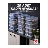 Nex10 20 Adet Kadın Ayakkabı Kutusu Şeffaf Ayakkabı Saklama Kutusu
