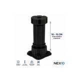 Nex10 Ayarlı Destek Ayağı Mobilya Kanepe Koltuk Yükseltici Ayarlanabilir 15 Cm Siyah Yükseltme Ayakları