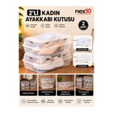 Nex10 Şeffaf Kadın Ayakkabı Kutusu - Kapaklı, İstiflenebilir, Toz Geçirmez Saklama Kutusu