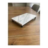 Nexa Doğaltaş Ayaklı Porselen Sunumluk ve Yağdanlık Altlığı – 25x15 cm Dikdörtgen Tepsi