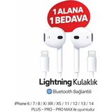 Nexiva 1 Alana 1 Bedava Iphone 6/7/8/x/xr/xs/11/12/13/14/plus/pro/pro Max Ile Uyumlu Kablolu Kulaklık Bluetooth Connecth - Beyaz