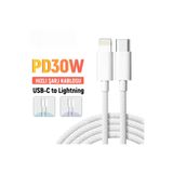 Nexiva Orginal Iphone 11-12-13-14-Plus Pro ve Pro Max Uyumlu Lightning Hızlı Şarj kablosu 30W Hasır Kablo