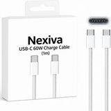 Nexiva Orjinal iphone 15/16/17/ Plus Air Pro Pro Max Samsung Xiaomi Oppo Redmi ve Tüm Type-c şarj girişli cihazlarla Uyumlu 1 Metre Hasır Hızlı Şarj Kablosu - Beyaz