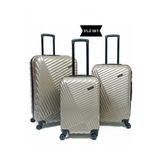 Nexo Bags Yeni Sezon 3 Lu Seyahat Valiz Seti Kabin Orta Buyuk Gold Hafif ABS