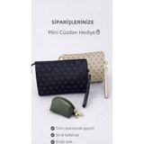 Nexora Kadın 2'li Monogram Desenli Clutch Çanta ve Cüzdan Seti