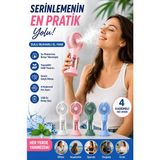 Nexova Teknoloji Sulu Buharlı El Fanı USB Şarjlı Taşınabilir Mini Vantilatör 4 Kademeli El Fanı - Beyaz