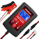 NEXPEAK 1.75-Amp Araç Akü Şarj Cihazı, 6V 12V Akıllı Tam Otomatik Akü Şarj Cihazı, Araba, Çim Biçme Makinesi, Motosiklet, Tekne, Deniz için Damlama Şarj Cihazı