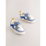 Next Baby Yumuşak Taban Beyaz Mavi Çizgili Bebek Spor Ayakkabı - Beyaz - Mavi