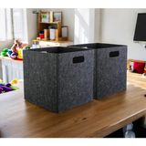 Next Craft Çok Amaçlı Keçe Kutu 3 Adet Organizer Dolap Içi Düzenleyici Organizer 3mm Keçe 32 x 32 x 32 cm - Gri - 2 Adet